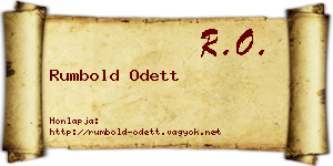 Rumbold Odett névjegykártya